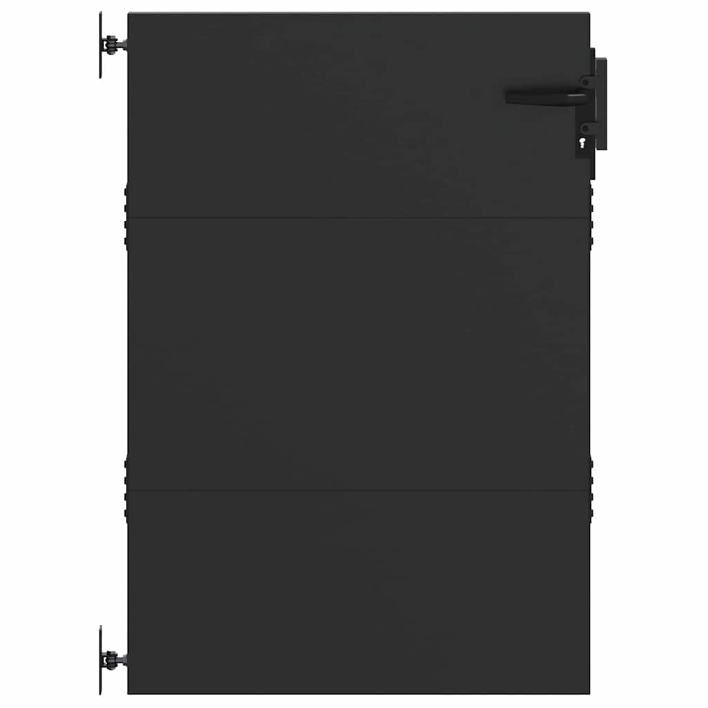 Gartentor Schwarz 105 x 150 cm Pulverbeschichteter Stahl