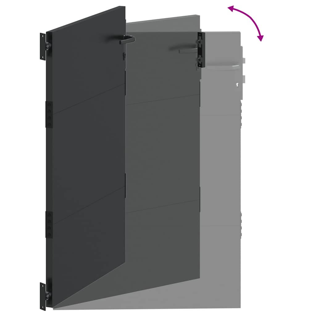 Gartentor Schwarz 105 x 150 cm Pulverbeschichteter Stahl