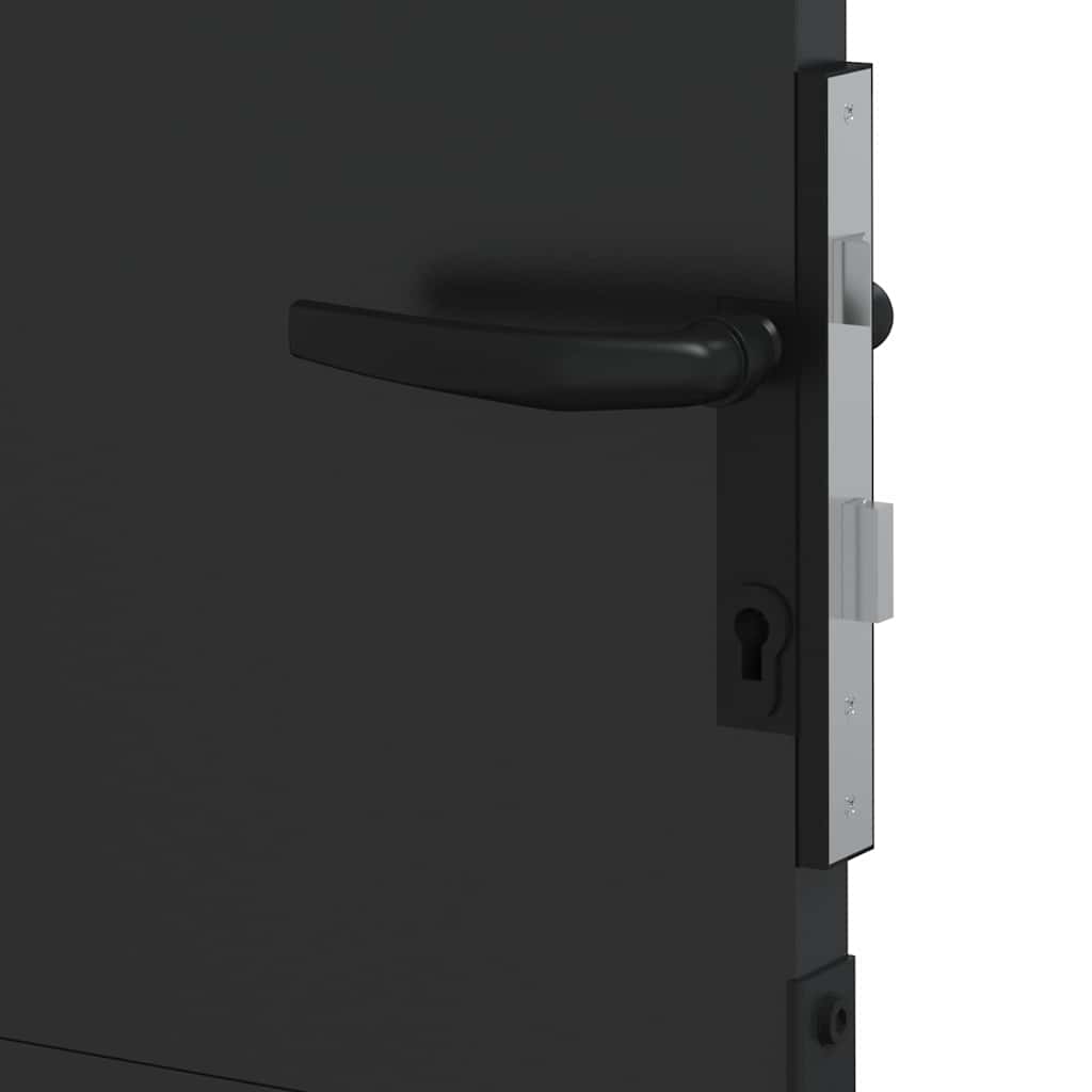 Gartentor Schwarz 105 x 175 cm Pulverbeschichteter Stahl