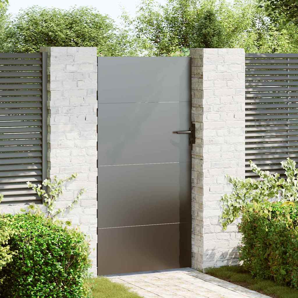 Gartentor Schwarz 105 x 175 cm Pulverbeschichteter Stahl