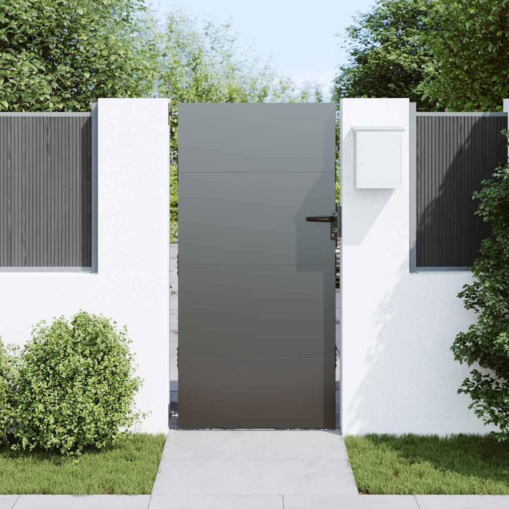 Gartentor Schwarz 105 x 175 cm Pulverbeschichteter Stahl