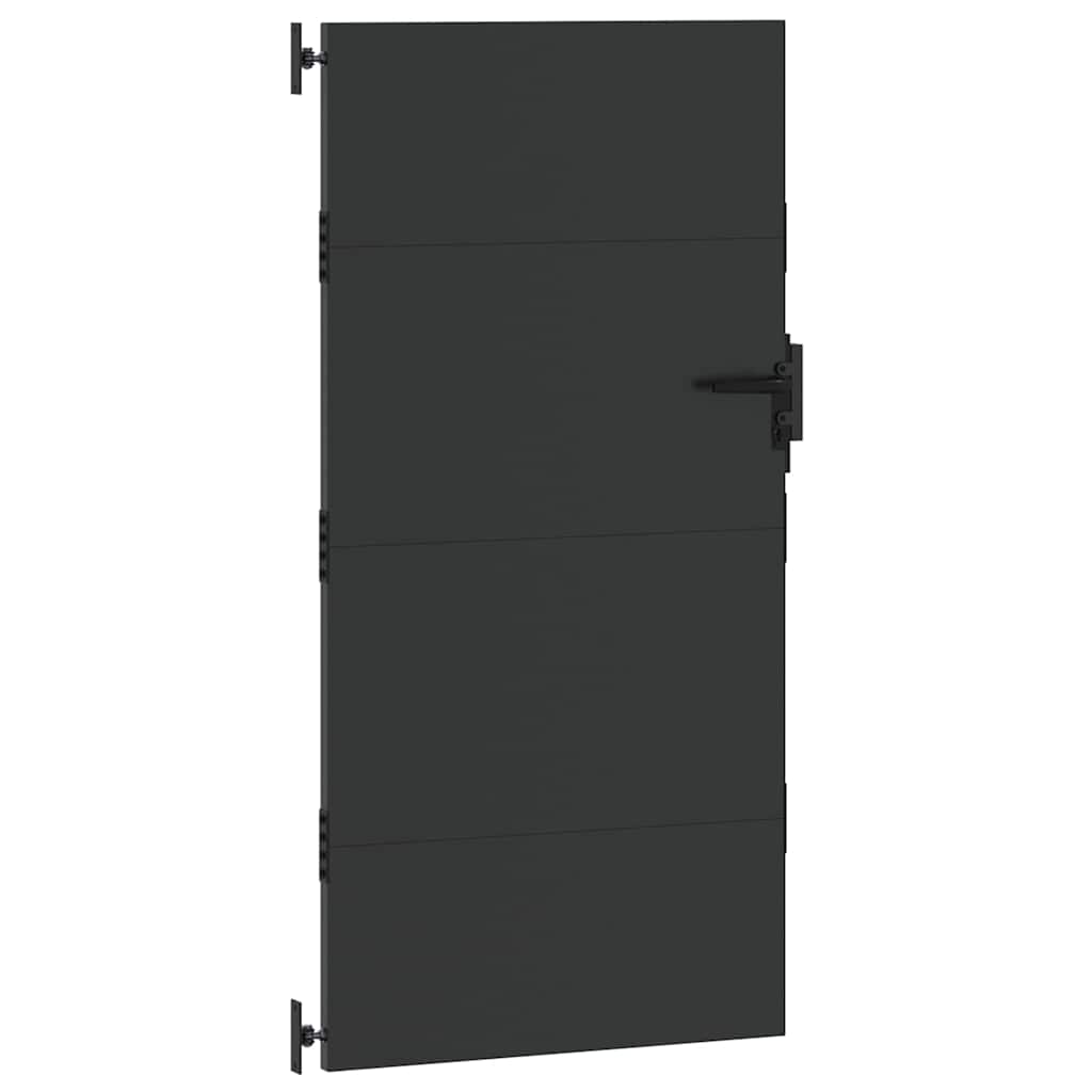 Gartentor Schwarz 105 x 175 cm Pulverbeschichteter Stahl