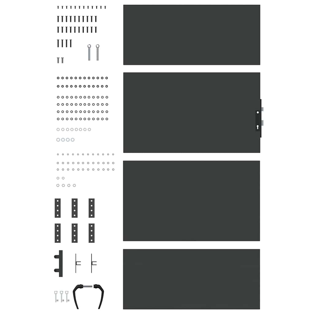 Gartentor Schwarz 105 x 200 cm Pulverbeschichteter Stahl