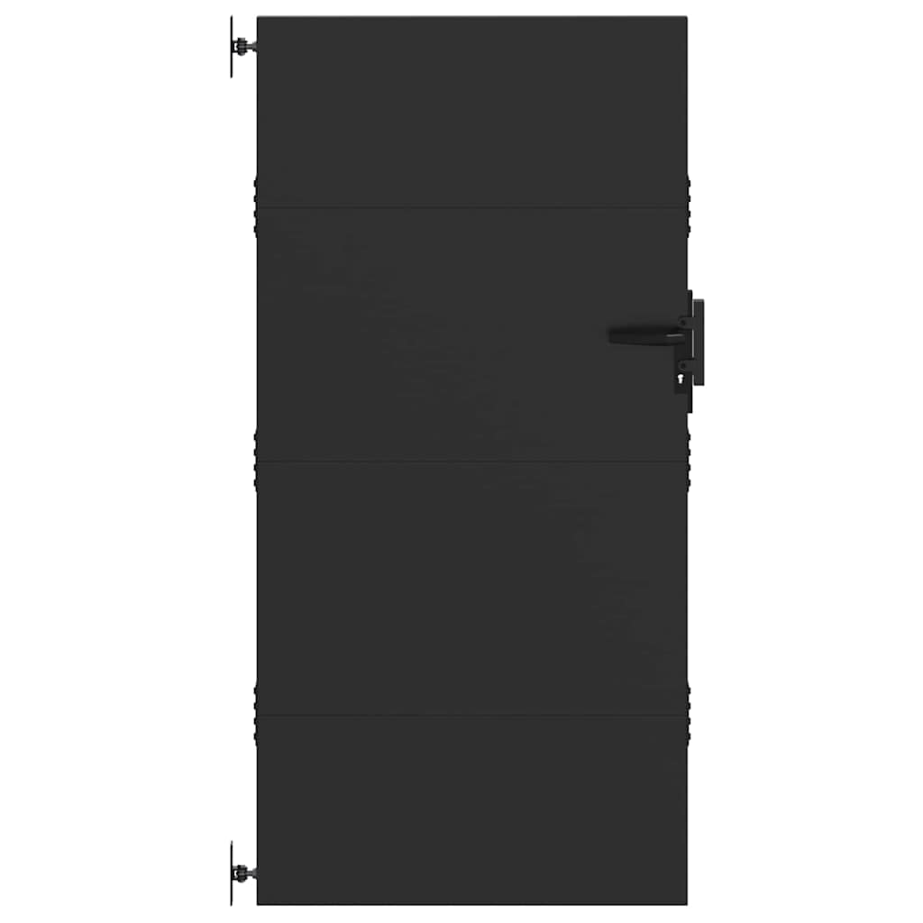 Gartentor Schwarz 105 x 200 cm Pulverbeschichteter Stahl