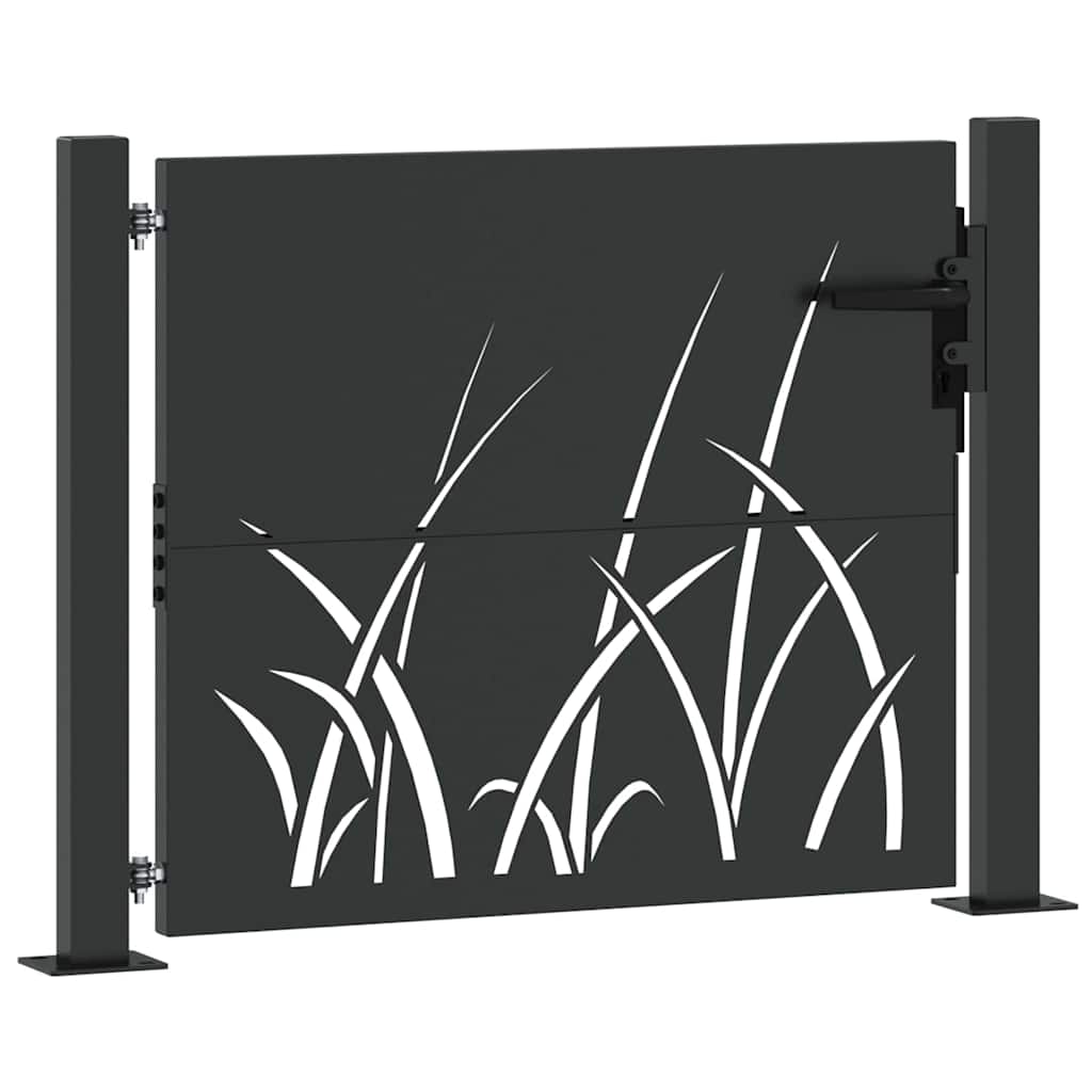 Gartentor Schwarz 105 x 100 cm Pulverbeschichteter Stahl