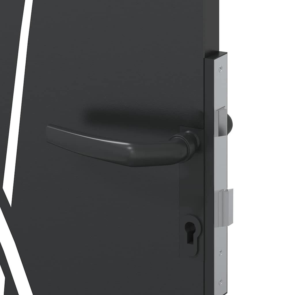 Gartentor, Gartentor 105x75 cm Cortenstahl Gras Design Schwarz