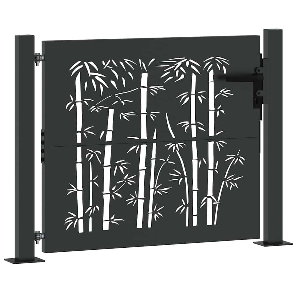 Gartentor, Gartenzaun 105x75 cm Cortenstahl Bambus Design