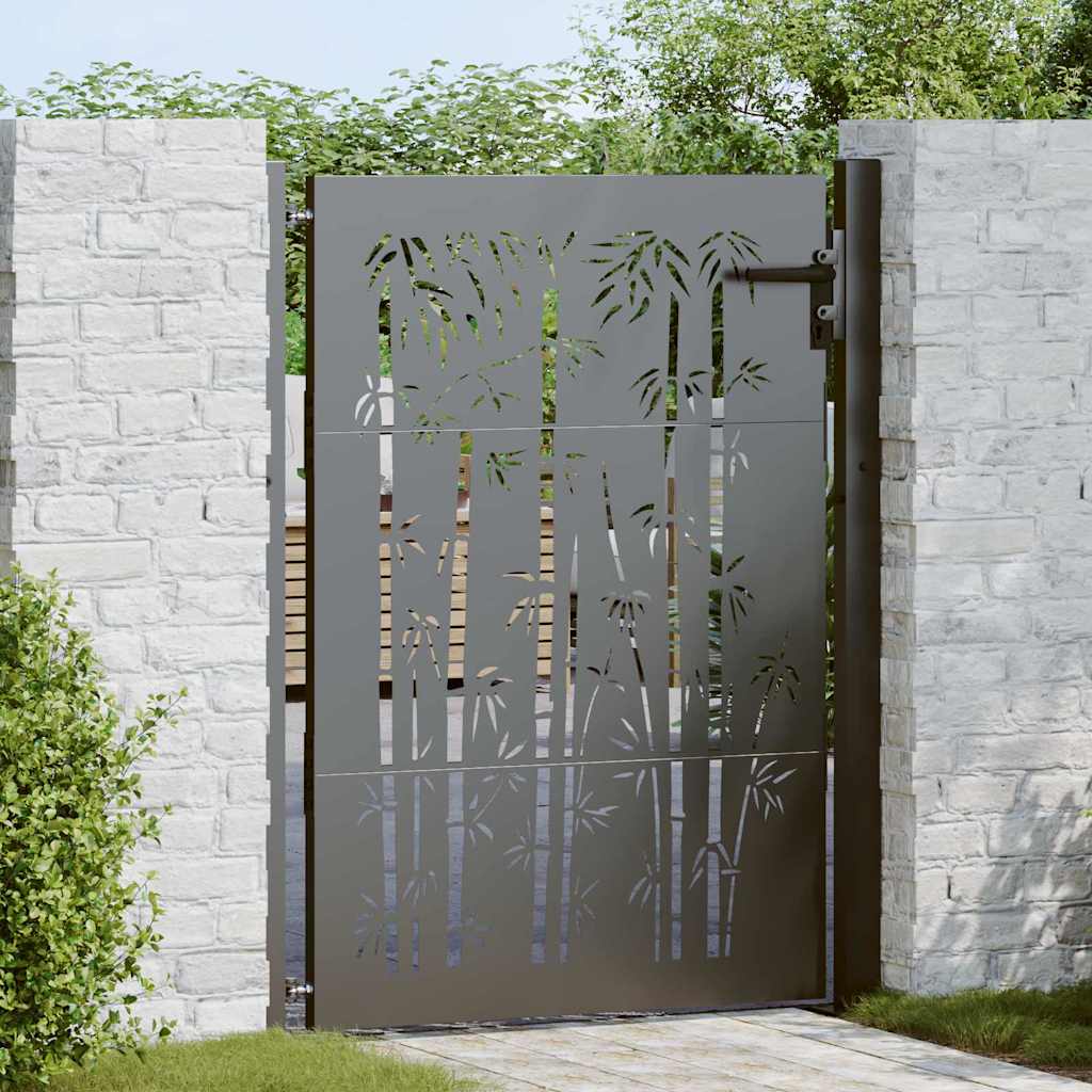Gartentor, Gartenzaun 105x75 cm Cortenstahl Bambus Design