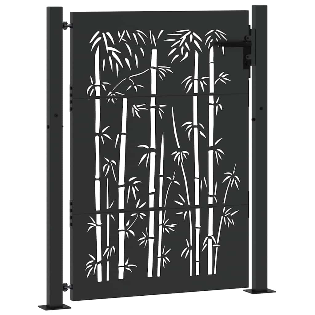 Gartentor, Gartenzaun 105x75 cm Cortenstahl Bambus Design