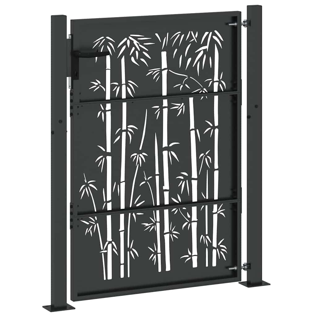 Gartentor, Gartenzaun 105x75 cm Cortenstahl Bambus Design