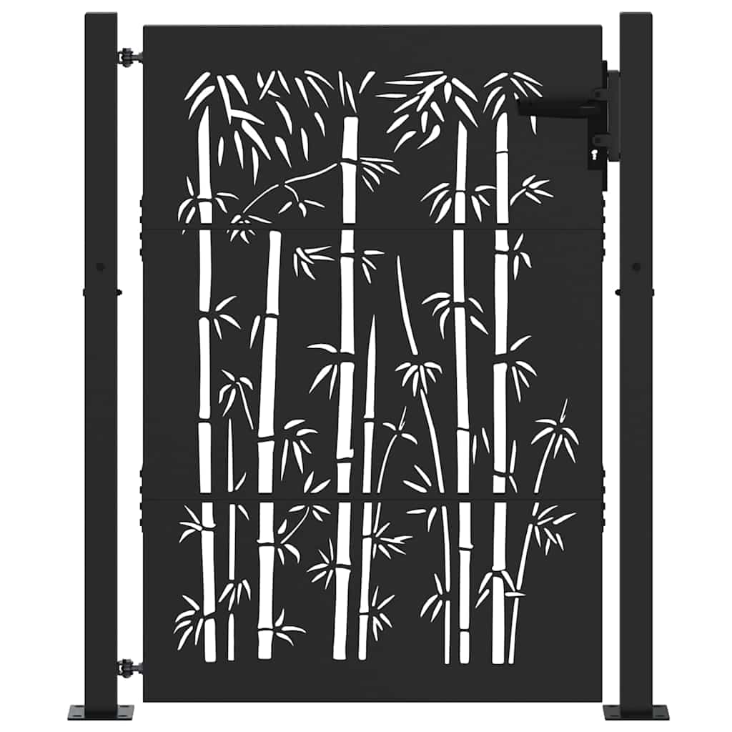 Gartentor, Gartenzaun 105x75 cm Cortenstahl Bambus Design