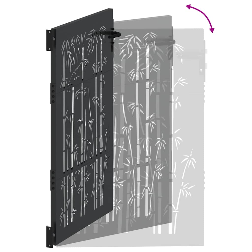 Gartentor, Gartenzaun 105x75 cm Cortenstahl Bambus Design