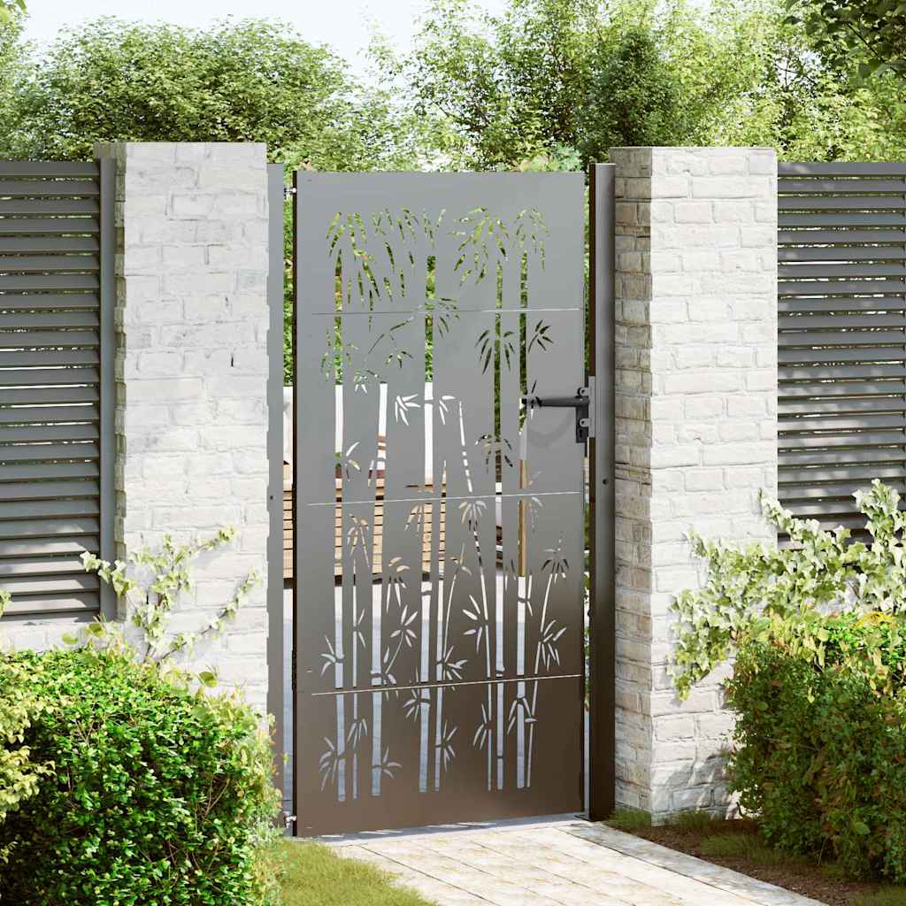 Gartentor, Gartenzaun 105x75 cm Cortenstahl Bambus Design