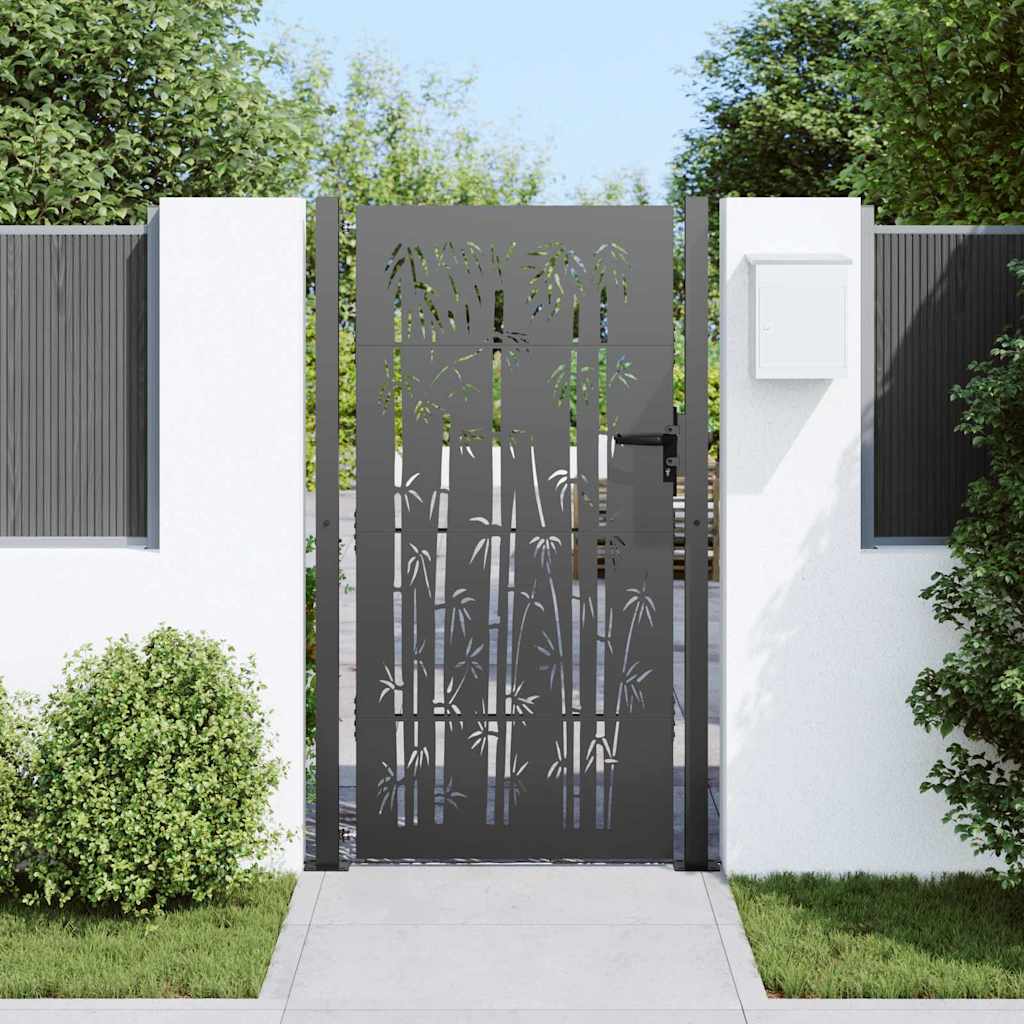 Gartentor, Gartenzaun 105x75 cm Cortenstahl Bambus Design