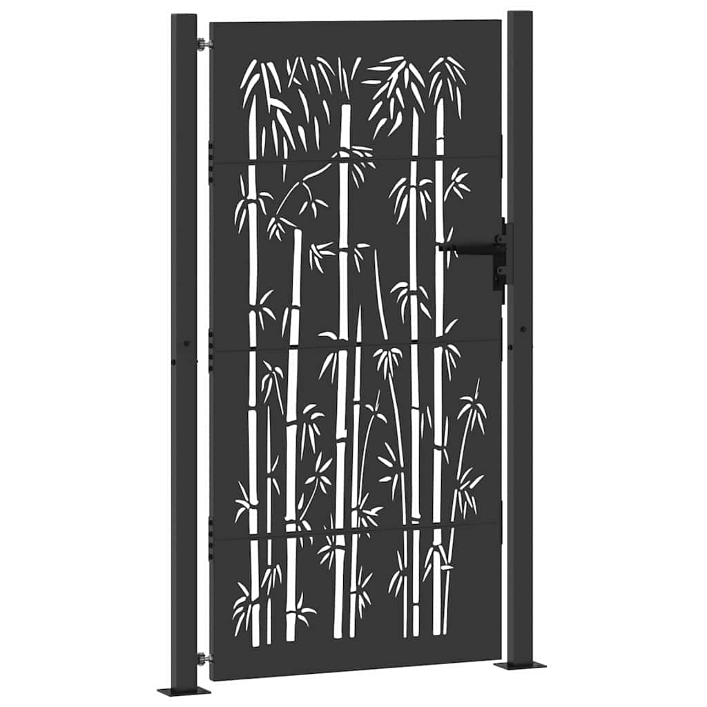 Gartentor, Gartenzaun 105x75 cm Cortenstahl Bambus Design