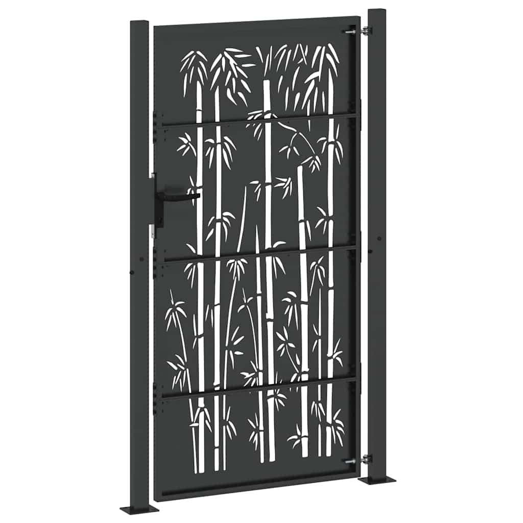 Gartentor, Gartenzaun 105x75 cm Cortenstahl Bambus Design