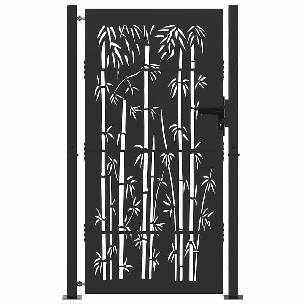 Gartentor, Gartenzaun 105x75 cm Cortenstahl Bambus Design
