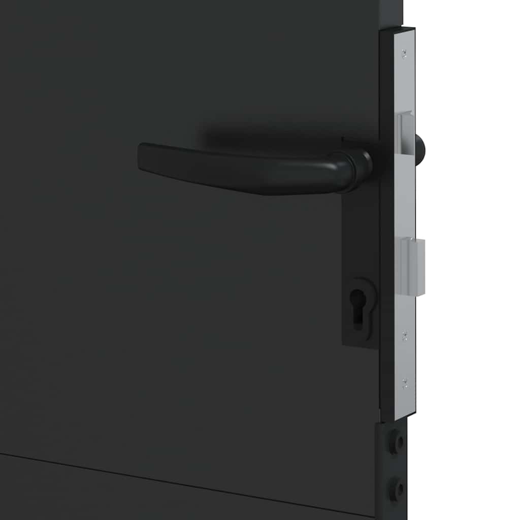 Gartentor Schwarz 105 x 100 cm Pulverbeschichteter Stahl