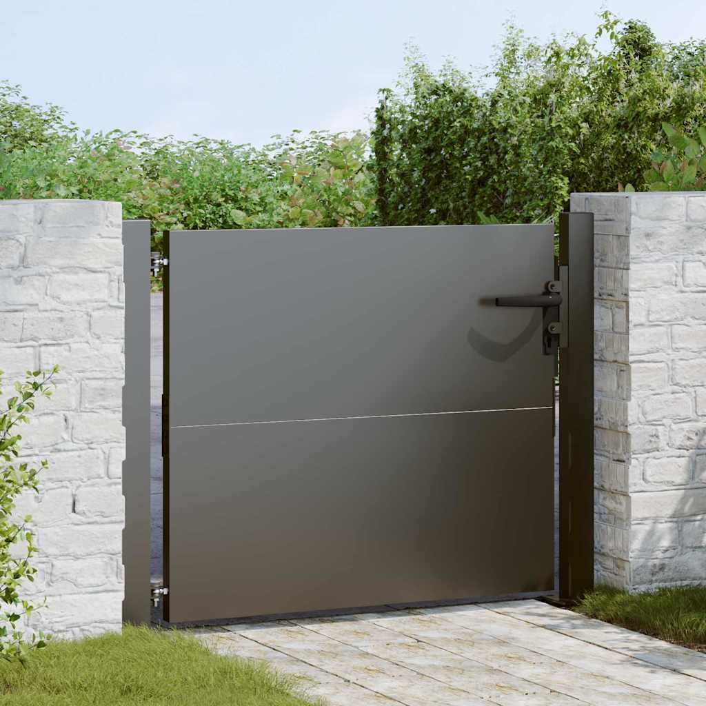 Gartentor Schwarz 105 x 100 cm Pulverbeschichteter Stahl