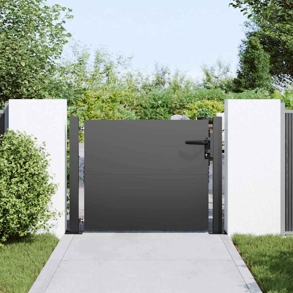 Gartentor Schwarz 105 x 100 cm Pulverbeschichteter Stahl