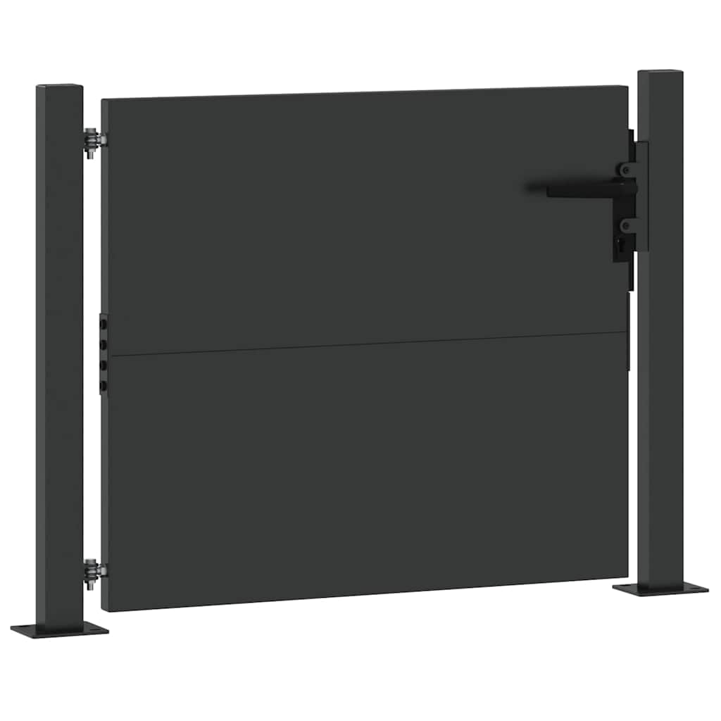 Gartentor Schwarz 105 x 100 cm Pulverbeschichteter Stahl