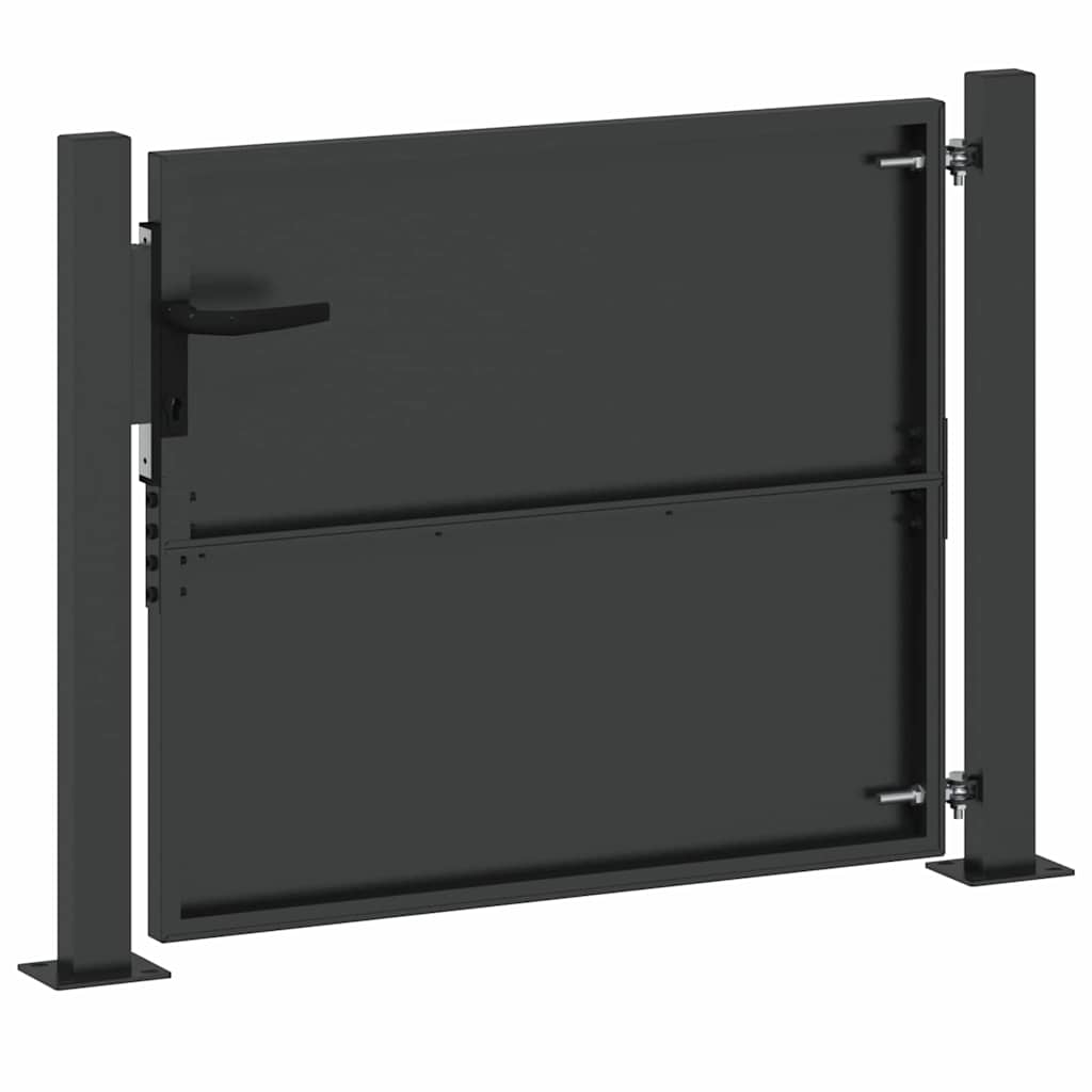 Gartentor Schwarz 105 x 100 cm Pulverbeschichteter Stahl