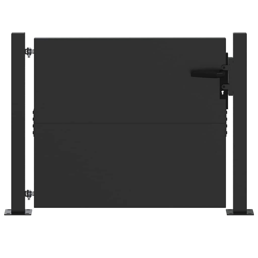 Gartentor Schwarz 105 x 100 cm Pulverbeschichteter Stahl