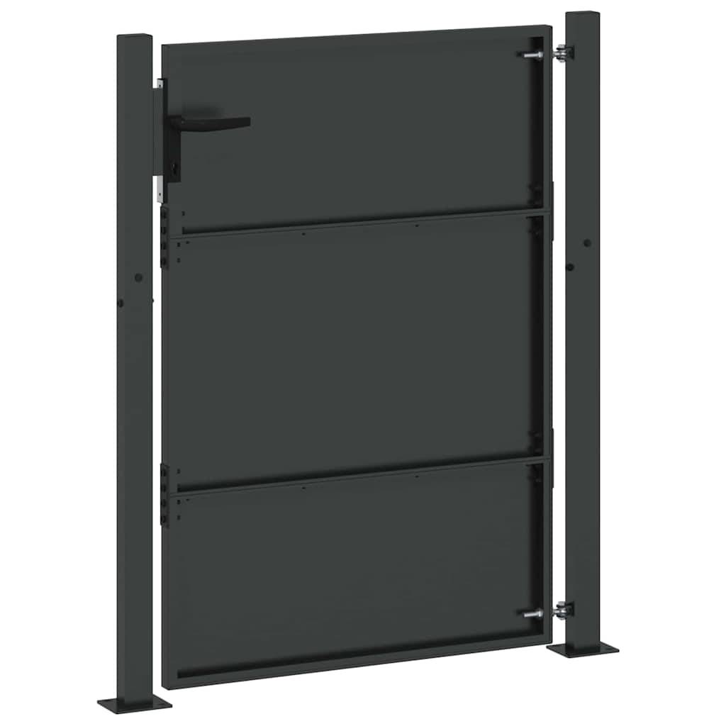 Gartentor Schwarz 105 x 125 cm Pulverbeschichteter Stahl