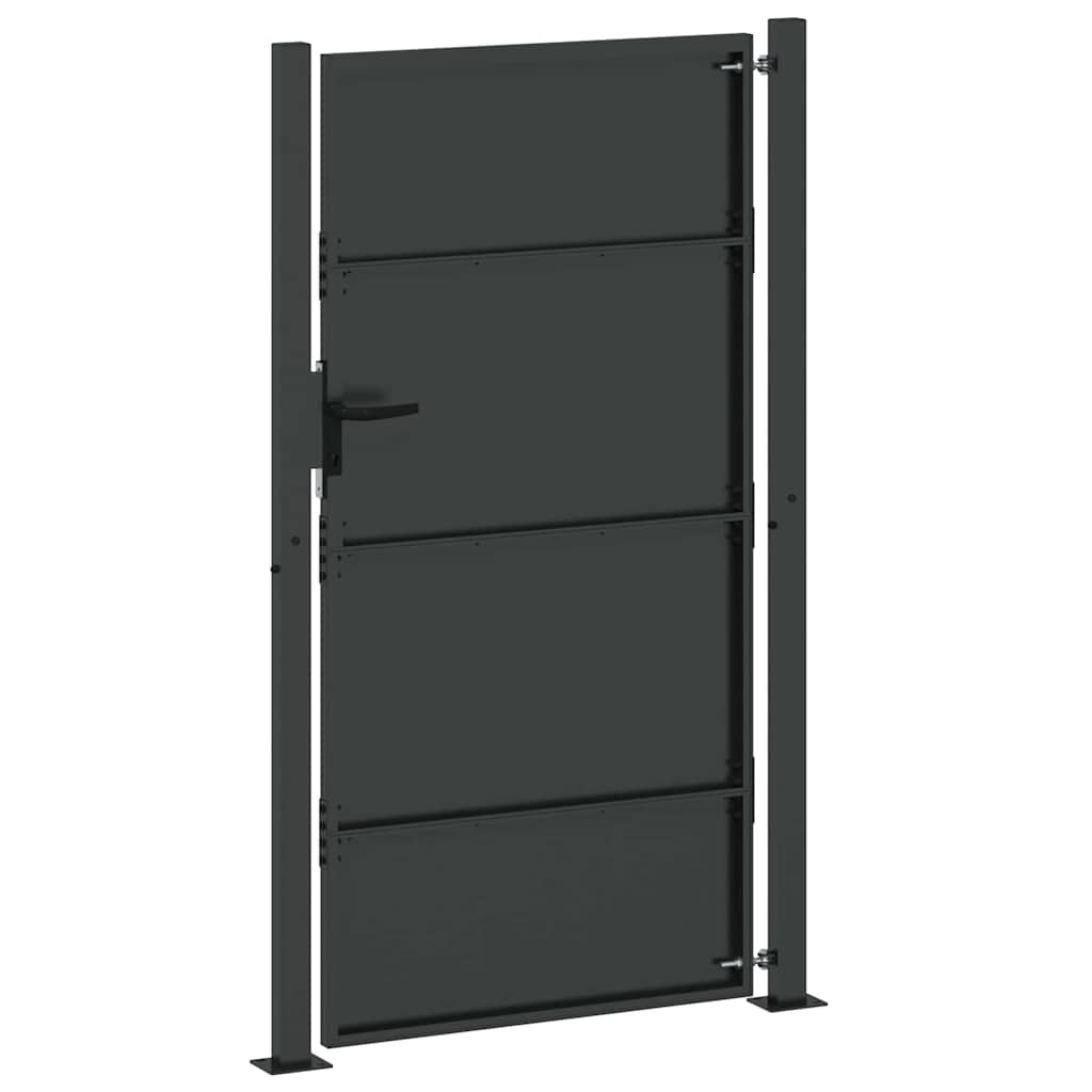 Gartentor Schwarz 105 x 175 cm Pulverbeschichteter Stahl