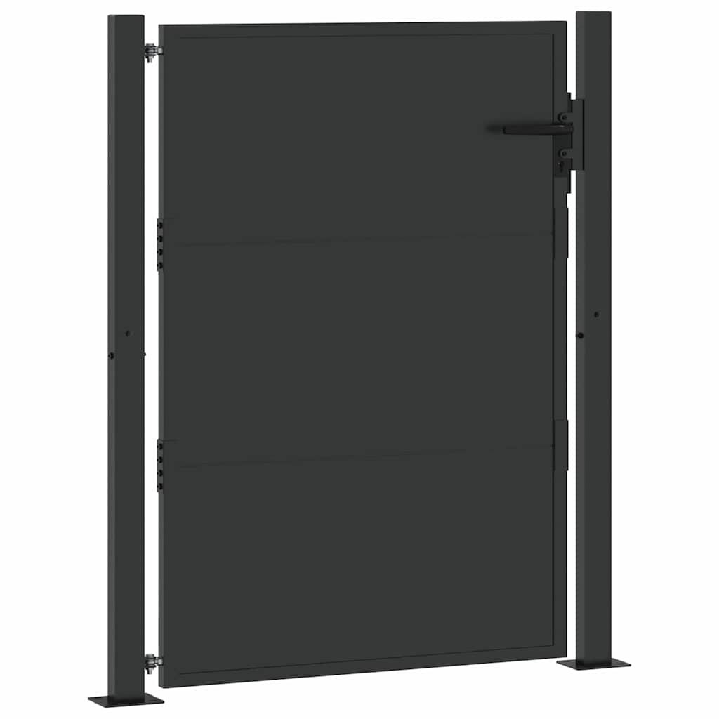 Gartentor, Gartentor 105x200 cm Cortenstahl mit Schloss Schwarz