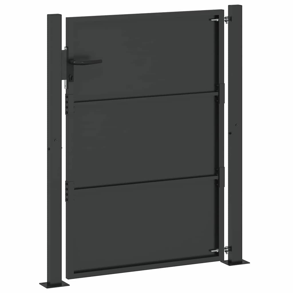 Gartentor, Gartentor 105x200 cm Cortenstahl mit Schloss Schwarz