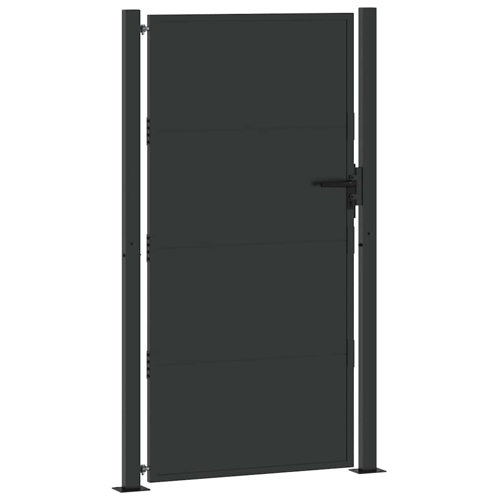 Gartentor, Gartentor 105x200 cm Cortenstahl mit Schloss Schwarz