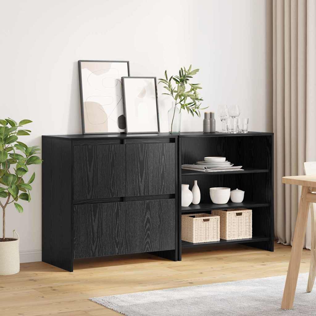 Sideboards 2 pcs Schwarze Eiche 70 x 41 x 75 cm Holzwerkstoff