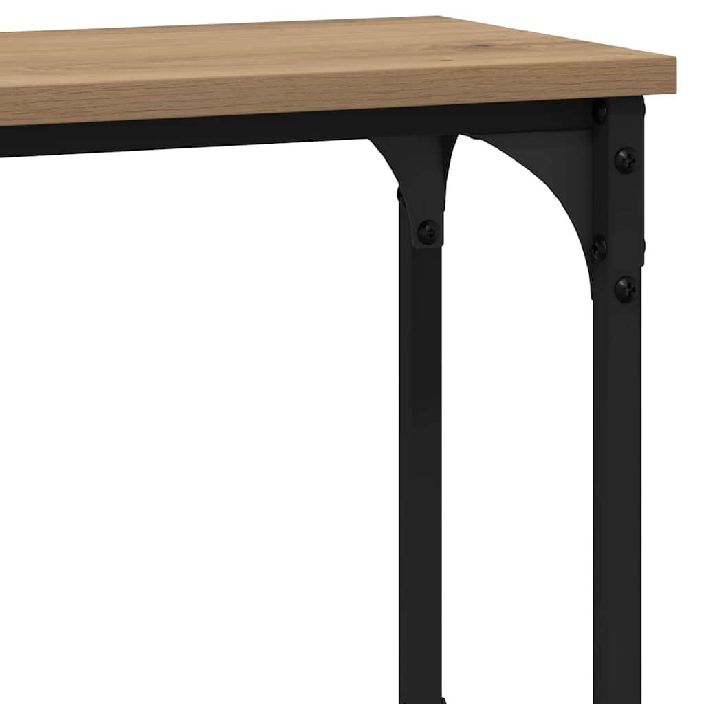 Konsolentisch mit Regal Eiche handwerklich 100 x 22,5 x 75 cm