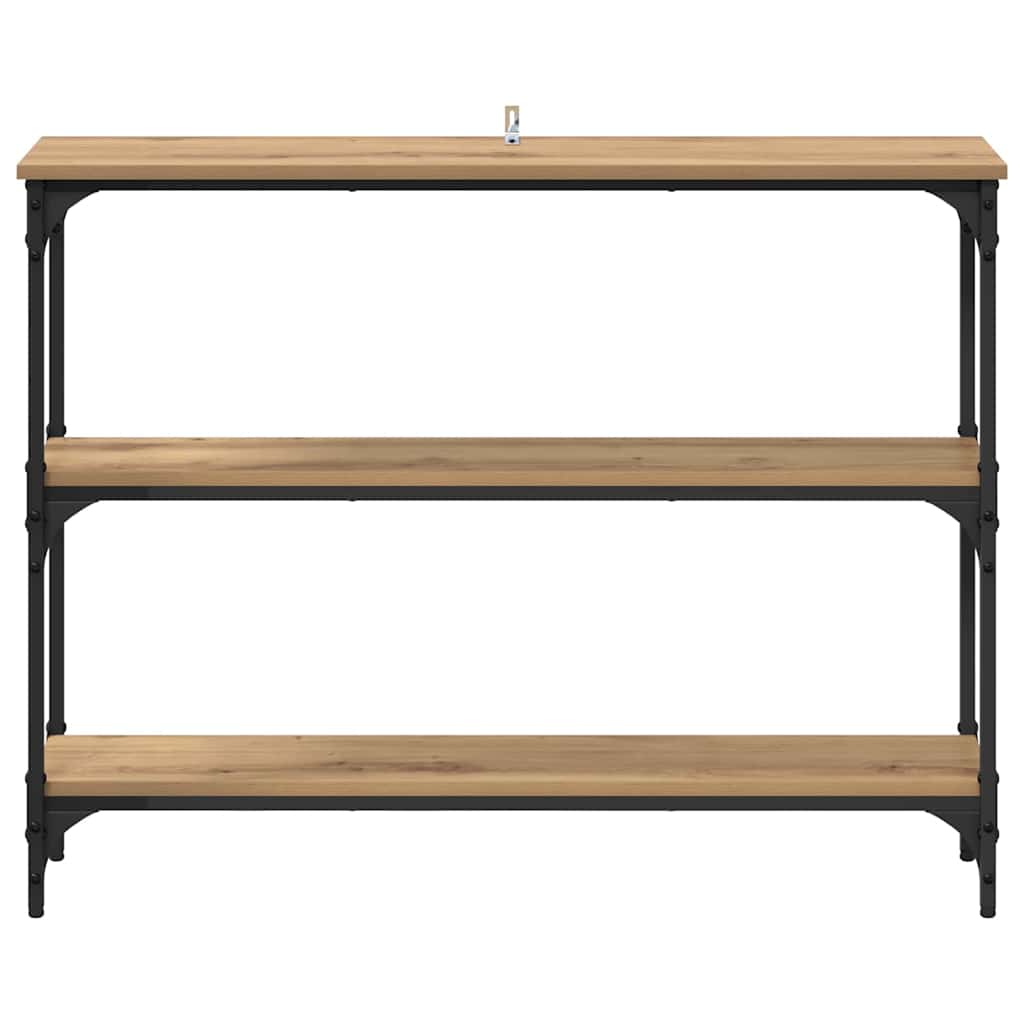 Konsolentisch mit Regal Eiche handwerklich 100 x 22,5 x 75 cm
