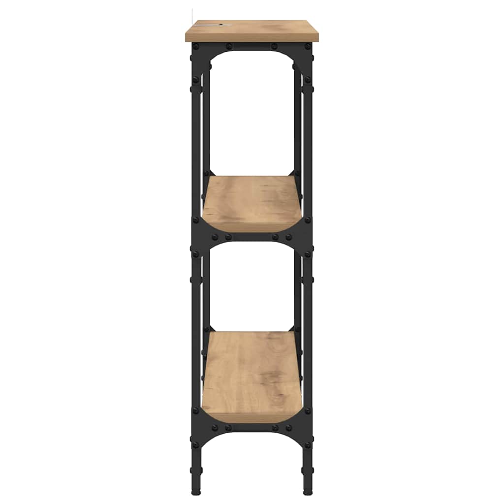 Konsolentisch mit Regal Eiche handwerklich 100 x 22,5 x 75 cm