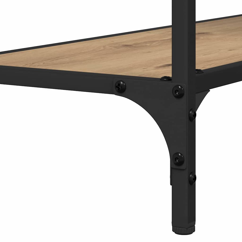 Konsolentisch mit Regal Eiche handwerklich 75 x 30.5 x 75 cm