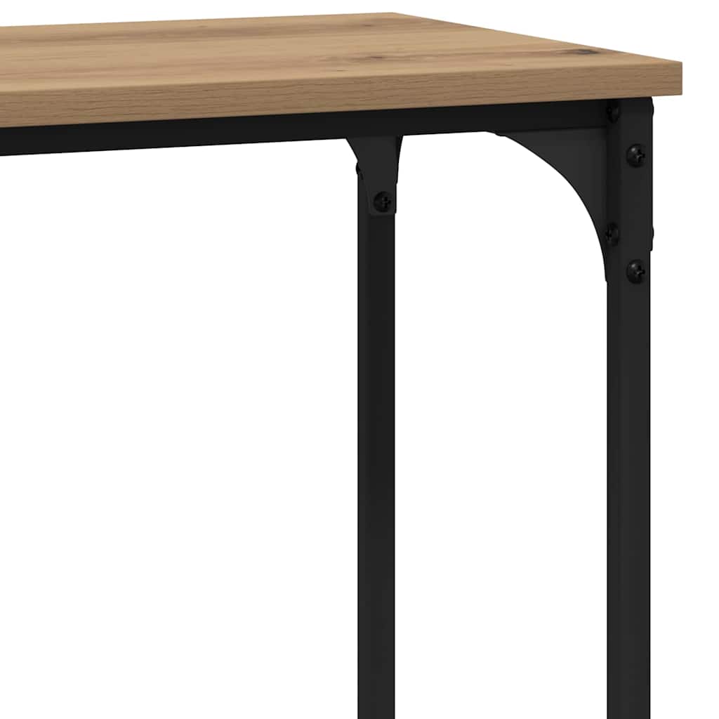 Konsolentisch mit Regal Eiche handwerklich 75 x 30.5 x 75 cm