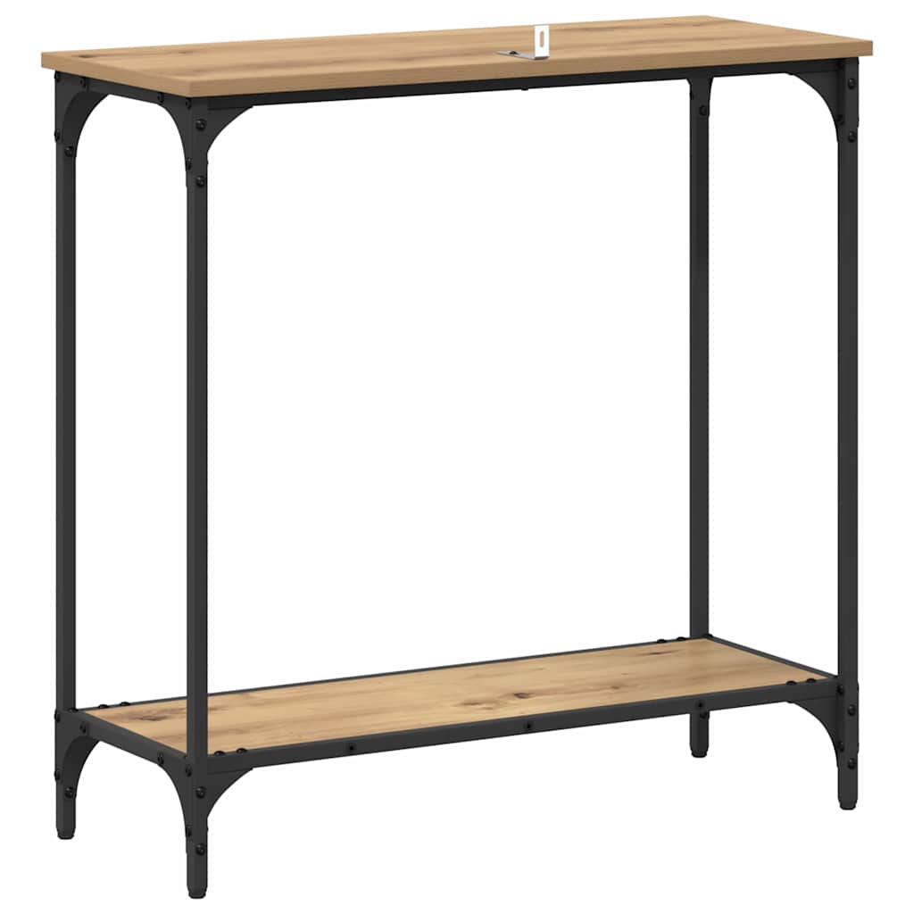 Konsolentisch mit Regal Eiche handwerklich 75 x 30.5 x 75 cm