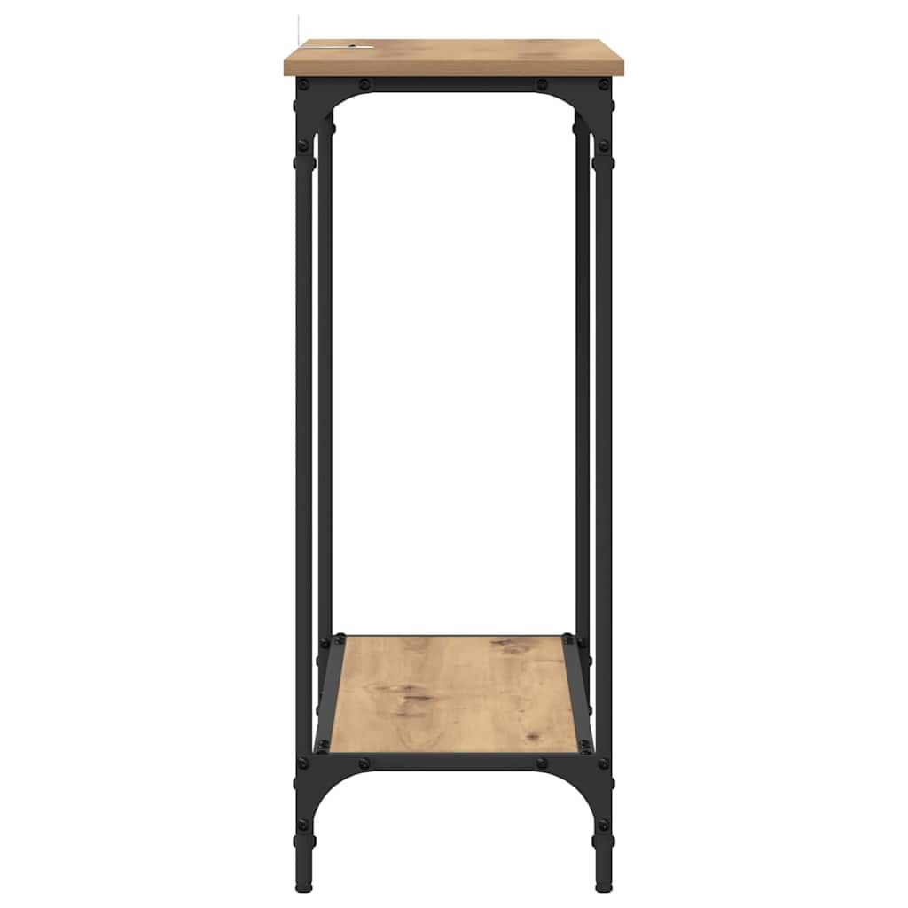 Konsolentisch mit Regal Eiche handwerklich 75 x 30.5 x 75 cm