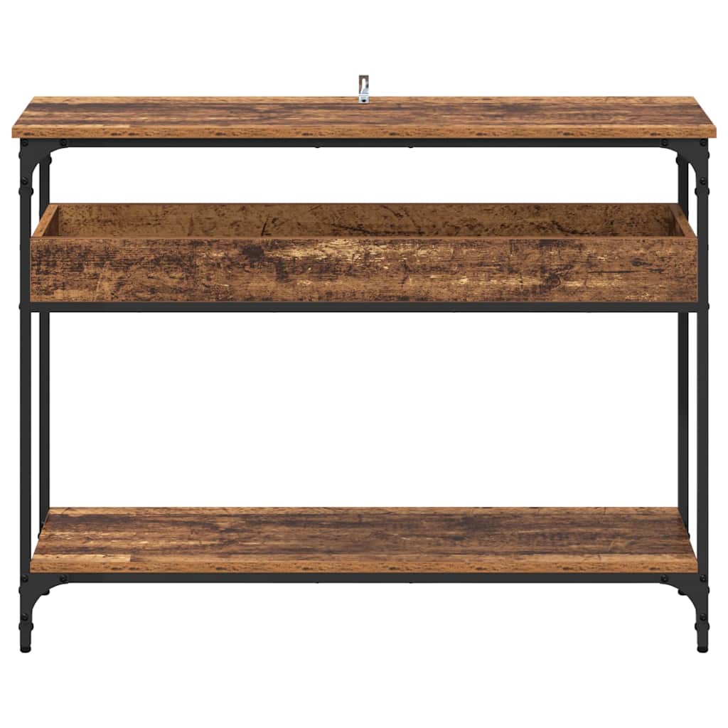 Konsolentisch mit Regal Altholz 100 x 29 x 75 cm Holzwerkstoff