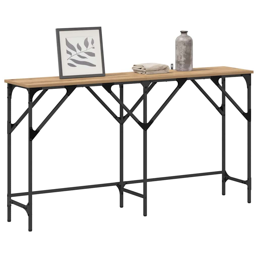 Konsolentisch Eiche handwerklich 140 x 29 x 75 cm Holzwerkstoff