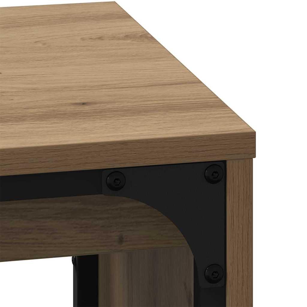 Nesting Couchtisch 3 pcs Eiche handwerklich 60 x 35 x 56 cm