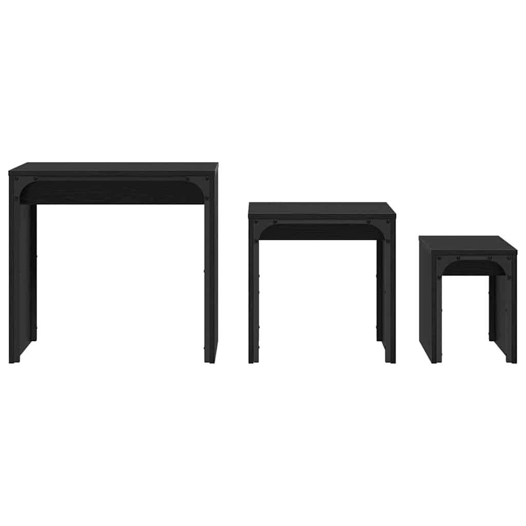 Nesting Couchtisch 3 pcs Schwarze Eiche 60 x 35 x 56 cm