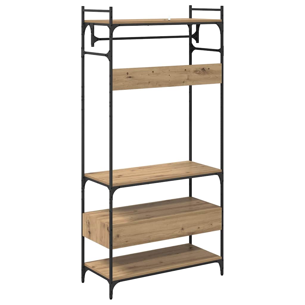 Kleiderschrank mit Regal Eiche handwerklich 89 x 39 x 184.5 cm
