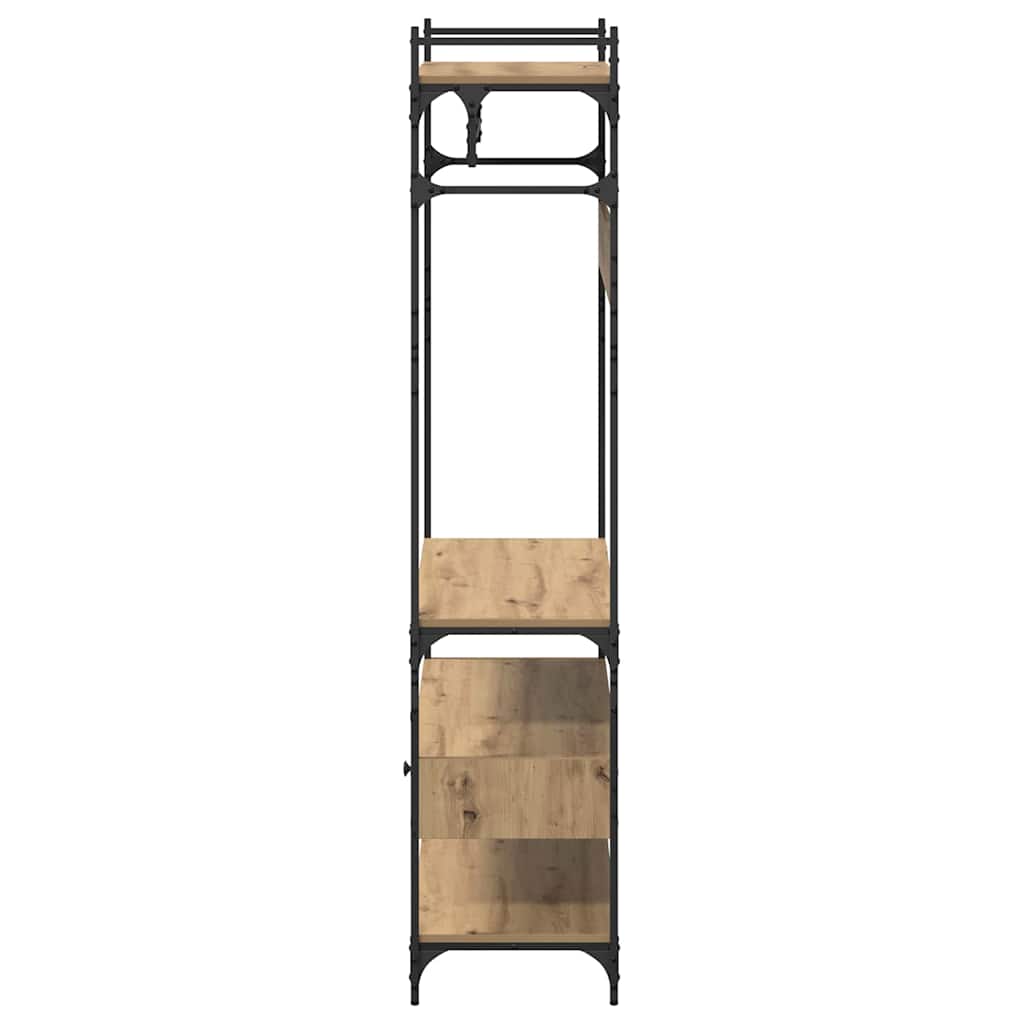 Kleiderschrank mit Regal Eiche handwerklich 89 x 39 x 184.5 cm