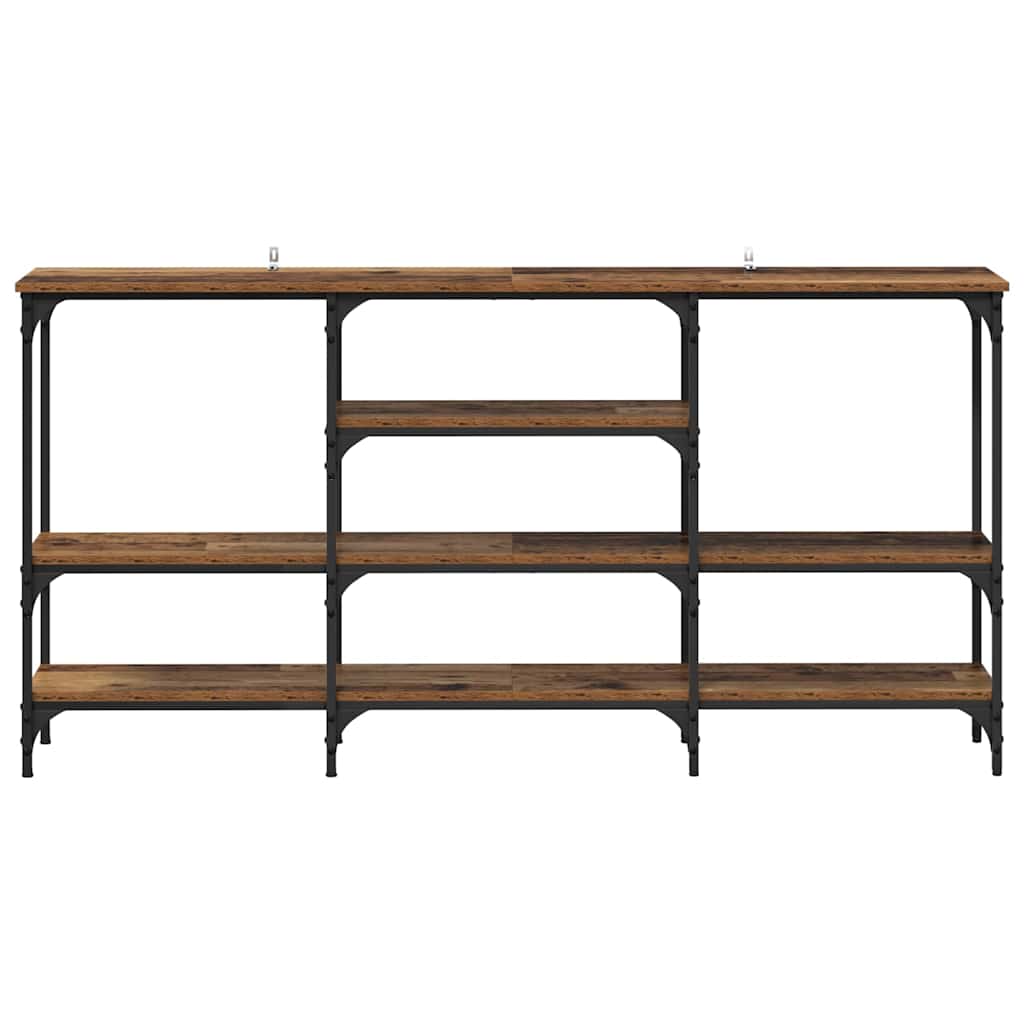 Konsolentisch mit Regal Altholz 160 x 29 x 80 cm Holzwerkstoff