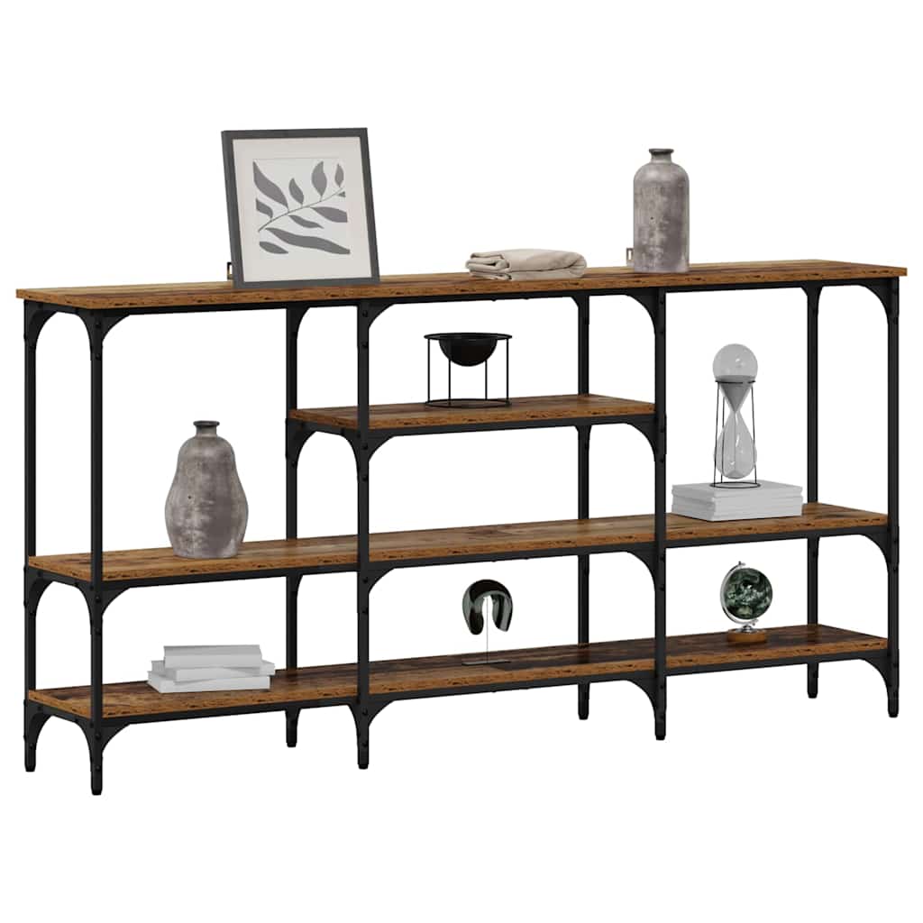 Konsolentisch mit Regal Altholz 160 x 29 x 80 cm Holzwerkstoff