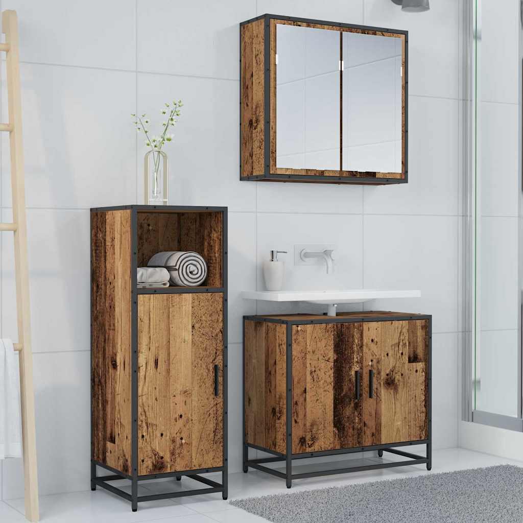 Badezimmer Schrank Altholz 35 x 37,5 x 100 cm Holzwerkstoff