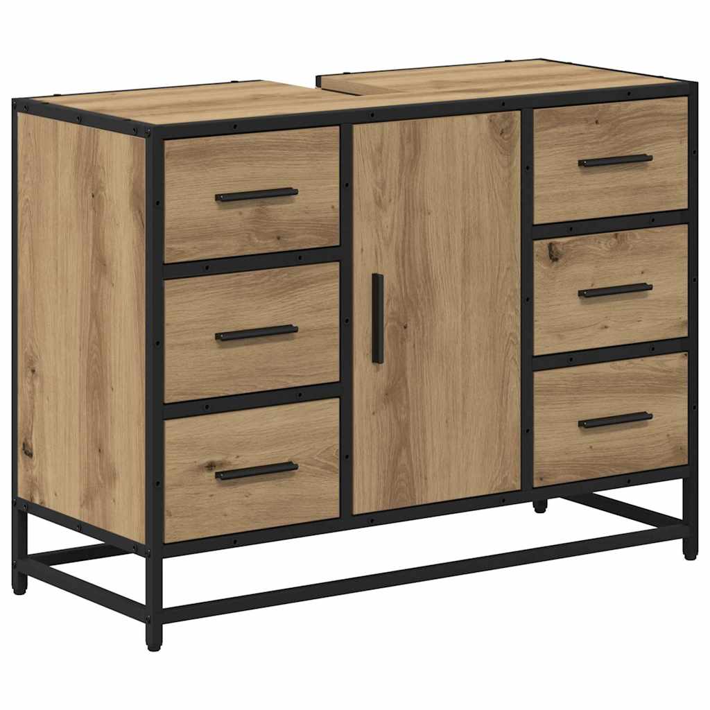 Badezimmer Waschbecken Schrank mit Speicher Eiche handwerklich